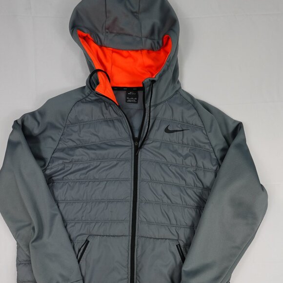 Nike Men's Cool Gray Dri-Fit Therma full zip Hooded Jacket XXL - Picture 1 of 5